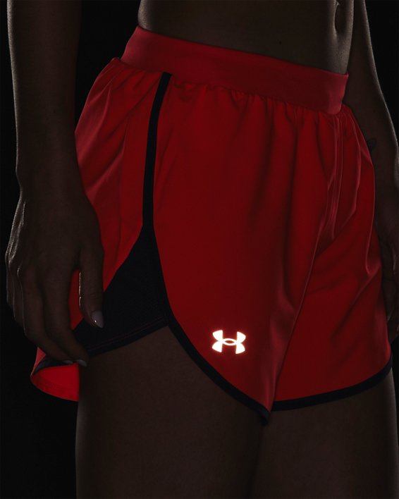 Women's UA Fly-By Elite 3'' Shorts, Red, pdpMainDesktop image number 4